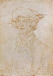 Portrett av Lucas van Leyden (1494-1533), nederlandsk maler og gravør, 1521 (sølvpunkttegning på papir)